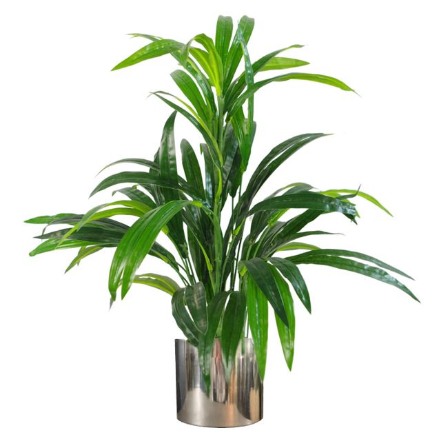 Artificial Bamboo Plant with Silver Planter 65cm