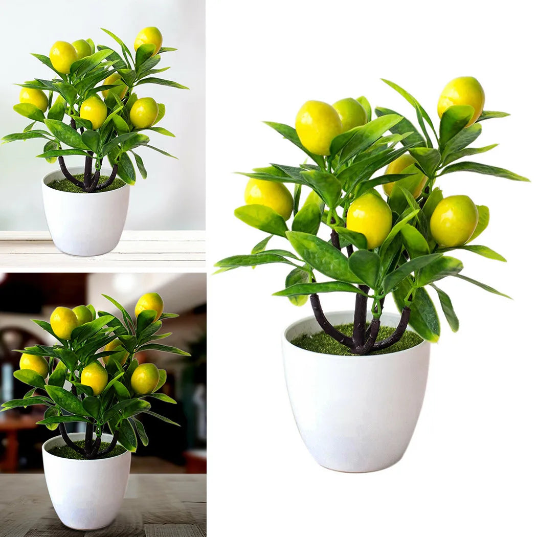 Artificial Lemon Tree Potted Plant 18x24cm