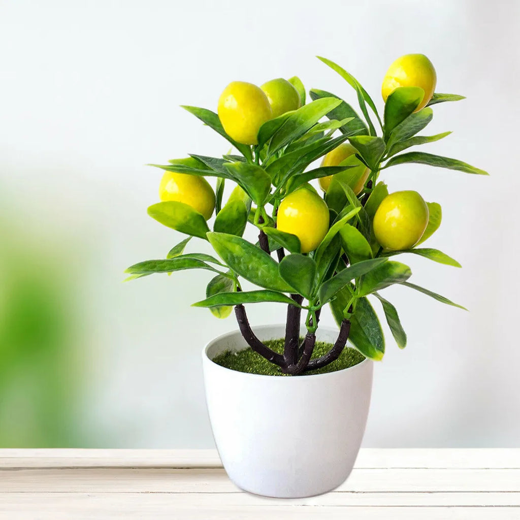 Artificial Lemon Tree Potted Plant 18x24cm