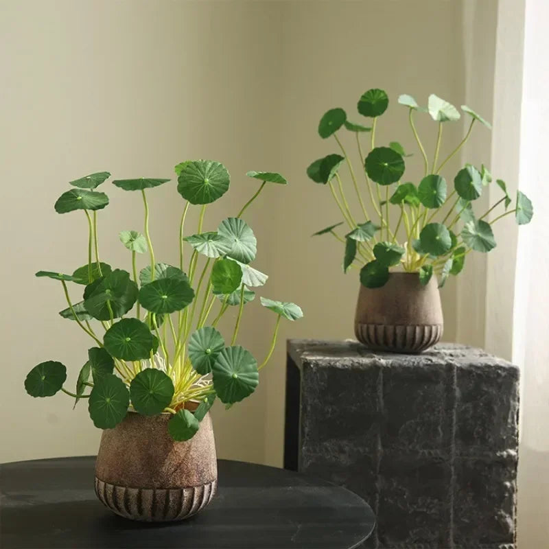 Artificial Lotus & Eucalyptus Plant with Copper Leaves
