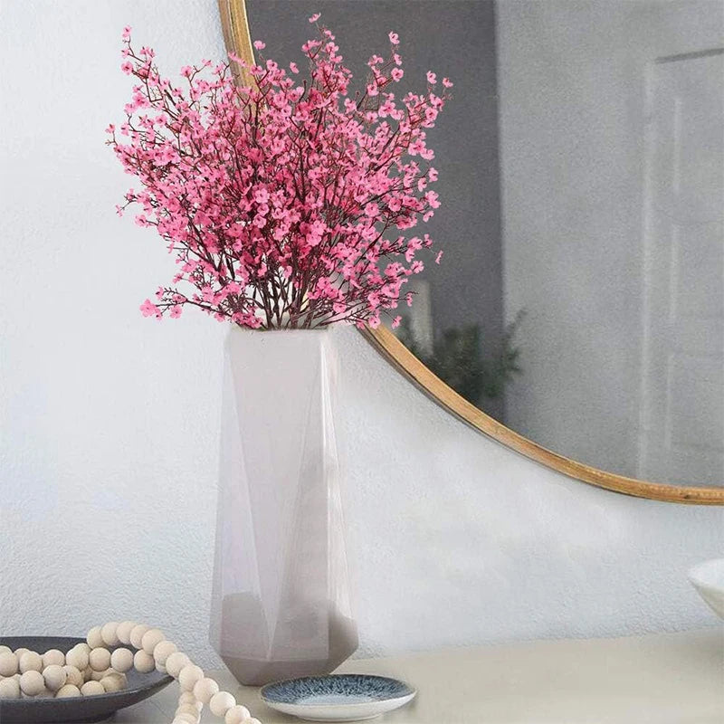 Artificial Pink Cherry Blossom & Gypsophila Branch