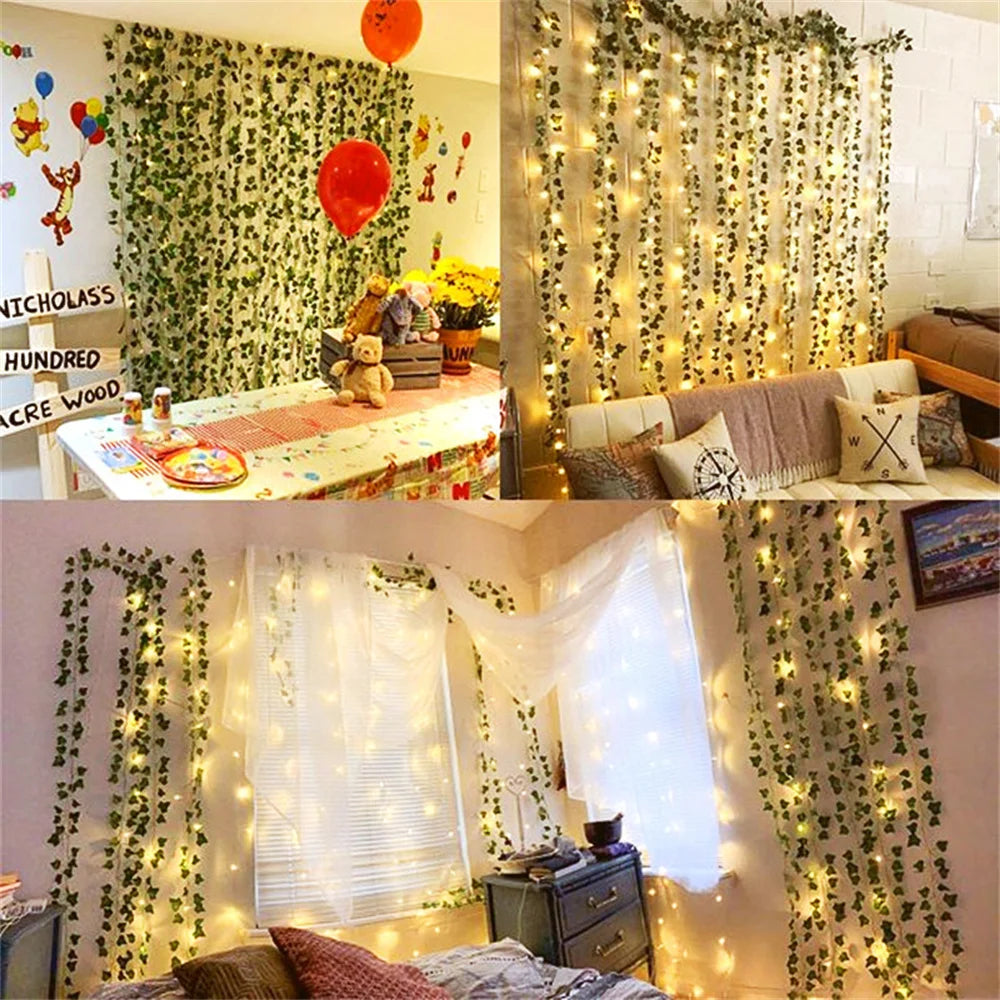 Artificial Ivy Vine with LED Fairy Lights 2m
