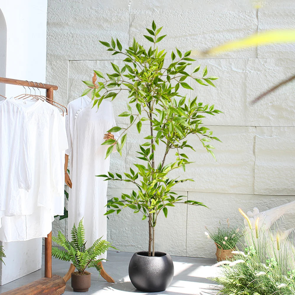 Artificial Nandina & Bamboo Leaf Plant 75–140cm