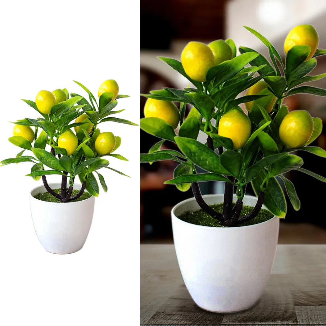 Artificial Lemon Tree Potted Plant 18x24cm