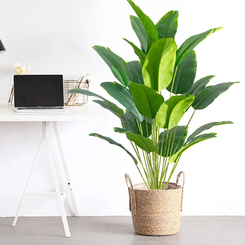 Artificial Tropical Palm Tree with Banana Leaves