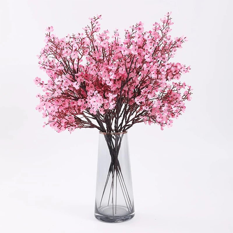 Artificial Pink Cherry Blossom & Gypsophila Branch