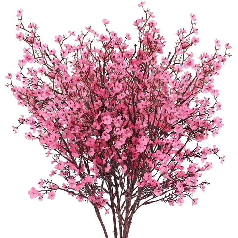 Artificial Pink Cherry Blossom & Gypsophila Branch